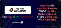 JioMart - Get flat 5% cashback upto 1000 on using Pay with Rewards mov of 1499