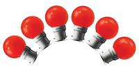 Wipro Safelite N10006 B22 0.5-Watt Led Night Lamp (Pack of 6, Red)