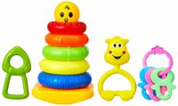 [Edit Price Hiked] Amazon Brand - Jam & Honey | Stacking Ring for Kids with 3 Rattles