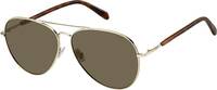 FOSSIL  Polarized Aviator Sunglasses (61)  (For Men, Brown)