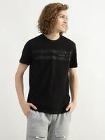 United Colors of Benetton Printed Men Round Neck Black T-Shirt on Flipkart
