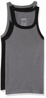 Jockey US27 Men's Super Combed Cotton Rib Square Neckline Gym Vest (Pack of 2_Shoulder Strap Color May Vary)