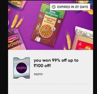 CRED Rewards - Get 99% off upto 100 on Zepto mov Rs.99