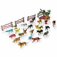ToyMagic Animal Figure Toy Set of 31 Piece|Farm & Jungle Animal Figure Playsets with Artificial Tree & Fencing
