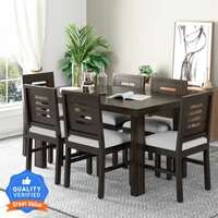  Modway Solid Sheesham with Cushion Chairs Solid Wood 6 Seater Dining Set 