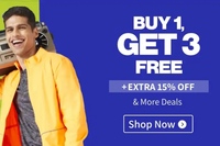 Myntra: Buy 1 Get 3 Free + Extra 15-20% OFF with Coupons on Selected Products