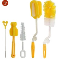 Adore Bottle Nipple and Straw Cleaning Kit, Multi Color Feeding Bottle Cleaner Brush (Cleaning Brush Kit) (5 in 1 Kit)
