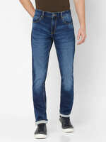 Spykar Men Blue Cotton Regular Fit Narrow Length Jeans (ROVER)