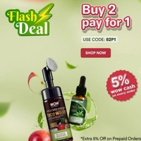 WOW Flash Deal: Buy 2 Pay for 1 + 5% Prepaid Discount + 5% Cashback (+ Lowest Deals on Checkout)