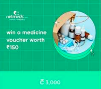 CRED Rewards - Flat Rs.150 off on Medicines along with 80% NMS cash on NetMeds MOV of Rs.750