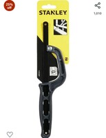 Limited-time deal: STANLEY 0-20-807 254mm Mini Hacksaw with 10" Blades Ideal for Cutting Metals, Plastic & Pipes for Home, DIY & Tradesmen Use, GREY 