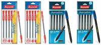 Reynolds BRITE 5 PEN BAG - PACK OF 2 | RED | 0.7mm Tip Size & Reynolds AEROSLIM BP 5 CT POUCH - (PACK OF 2) | BLUE | 0.7mm Tip Size