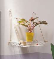 Weebill Galvanized Iron Floating Wall Shelf in White Colour