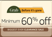 Biggest furniture clearance sale up to 60 % off + Extra 10 % SBI Card discount