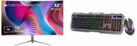 ZEBRONICS AC32FHD LED Curved 75Hz 80cm (32") 1920x1080 FHD Resolution Monitor with HDMI + VGA Dual Input, Built-in Speaker, Wall Mount Facility & Zeb-Transformer Gaming Keyboard