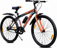 Leader Spyder 27.5T MTB Cycle/Bike Single Speed with Complete Accessories for Men - Matt Black/Orange Ideal for 15+ Years | Frame: 19 Inches