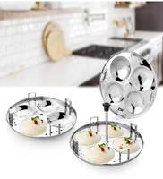 Kyra Stainless Steel Silver set of 3 Idli Molds, By URBANSPOON