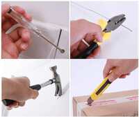 Jecrina Household Tool Set, Home Auto Repair Tool Set Complete General Household Hand Green Tool Kit with Plastic Toolbox Storage Case,Basic Tool Sets for Homeowners and DIY Home Repairs (9 in 1)