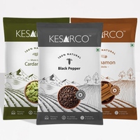 KesarCo Green Cardamom, Black Pepper, Cinnamon Combo - (40+50+50gm - 140gm)
