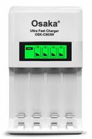 Osaka Battery Charger OSK-C903W LCD Ultra Fast for AA and AAA Ni-mh Rechargeable Batteries (White)