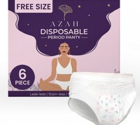Period Panties For Women Leak Proof By AZAH (Pack of 6) 650ml Absorbent Disposable Panties After Delivery and Night Period Panties With 360° Leak-Proof Technology