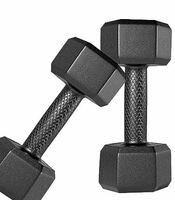SPIRO PVC (Round/Hex) Dumbbells (1 Kg. X 2 = 2 Kg) Pack of 2 for Home Gym Equipment Fitness Barbell|Gym Exercise|Home Workout | Fitness Kit|Dumbbells Weights for Whole Body Workout