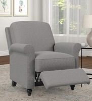 Stockholm Fabric Manual Recliner 1 Seater In Grey Colour,