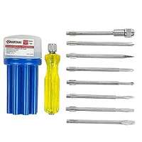 Limited-time deal: SPARTAN BS-02 8-in-1 Pc Screw Driver Kit With 3 Flat Blades, 3 Phillips Head, 1 Round Poker Bar, Extension Rod| Multi-purpose Tool Set Screwdriver Set (Multicolor) 