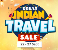 Makemytrip Great Indian Travel Sale 22 - 27 Sept : Upto 45% off on Flights, Hotels, Holidays, Bus & Cabs 