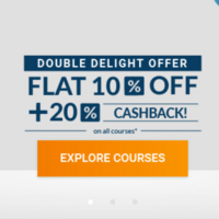 Edureka Double Delight Offer- Flat 10% Off + 20% Cashback on all courses
