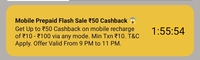 Upto 50 cashback on Min 10 Mobile Recharge on Bajaj Finserv
