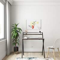 Amazon Brand - Solimo Bosker Wood Folding Table (Black & Walnut, Powder Coated Finish)