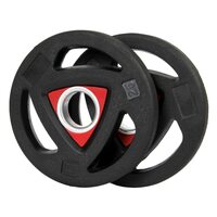 Body Maxx Rubber Coated Olympic Barbell/Rod Plates, 3 Cut Stearing with 50mm Internal Dia (Pack of 2 PCS) (2.5 KG X 2 Piece)