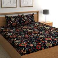 CG Homes 160 TC Cotton Double Printed Flat Bedsheet