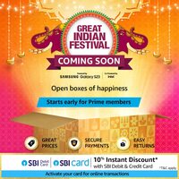 Amazon Great Indian Festival Sale Live for ALL Members Upto 80% off + 10% Off on SBI Debit & Credit Cards 