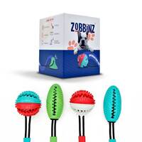 ZOBBINZ Updated Interactive Dog Toys - Suction Cup Chew Toys for Dogs - Puppy Teething Toys - Rope Dog Toy - Tug of War Toys for Dogs - Puppy Fun and Stimulating Chew Toys for Dogs