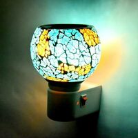 Jai Shri Ram Ji Kapoor Dani Electrical Camphor Diffuser Glass with On/Off Switch to Toggle Between Burner and Lamp M02 (Multi, Glass)