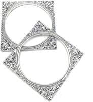 Amoolya Just Like U Trendy Silver Plated Oxidised Traditional Bohemian Square Kada Bangle For Women And Girls ( SIZE-2.4")