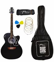 PS Signature 41inch Acoustic Guitar Black Matte (Free 1 set Strings, 3 Picks, Bag & Belt)