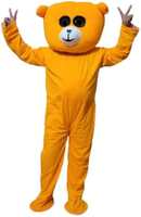 Teddy Bear Yellow Full Costume Mascot For Prank or Birthday Elders Halloween Costume WITH GLOVES AND THICK CLOTHES