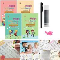 Sanghariyat Magic Practice Copy Book for Pre-School Kids, Re-Usable Drawing, Alphabet, Numbers and Math Exercise , English Magic Book for Children (4 x Books,5 x Refill,1 x Pen,1 x Grip),Multicolor