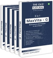 The Old Natural 9 in 1 MaxVita-G Multivitamin Tablets with Probiotics for Men and Women  (5 x 10 Tablets)