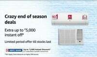Crazy End Of Season Deals on AC + Instant discount upto 5000 on Hdfcbank