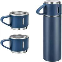 URBANHUDA Vacuum Insulated Flask set 3Cup set for Hot & Cold Drink (Giftset Blue) 500 ml Flask on Flipkart