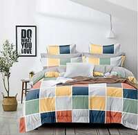 Decent Home Polycotton 3D Printed Double Bedsheet with 2 Pillow covers - (220 x 220 cm) Multicolour