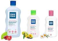 Mee Mee Gentle Baby Bubble Bath Liquid (With Cherry Extracts- 500 ml) & Baby Lotion With Fruit Extracts- 200 ml & Baby Oil with Fruit Extracts/Moisturising Baby Lotion with Fruit Extracts (200ml)