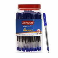 Reynolds JIFFY GEL 50 CT JAR, BLUE | Gel Pen Set With Comfortable Grip | Pens For Writing | School and Office Stationery | Pens For Students | 0.5 mm Tip Size