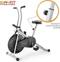 BIONFIT Fixed Handle Exercise Cycle, Air Bike for Home Gym, Upright Stationary Exercise Bike  (Black, Silver)