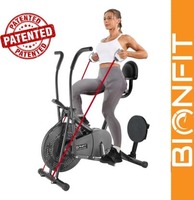 BIONFIT Moving Handle Cycle | Air for Home Gym with Twister & Back Support Dual-Action Stationary Exercise Bike  (Multicolor)