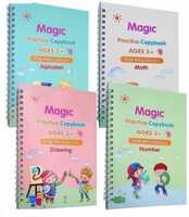 4 PCS Magic Practice Copybook For Kids, English Reusable Magical Copybook Kids, Tracing Book, Magic Calligraphy Copybook Set Practical Reusable Writing Tool Simple Hand Lettering  (Paperback, Generic)